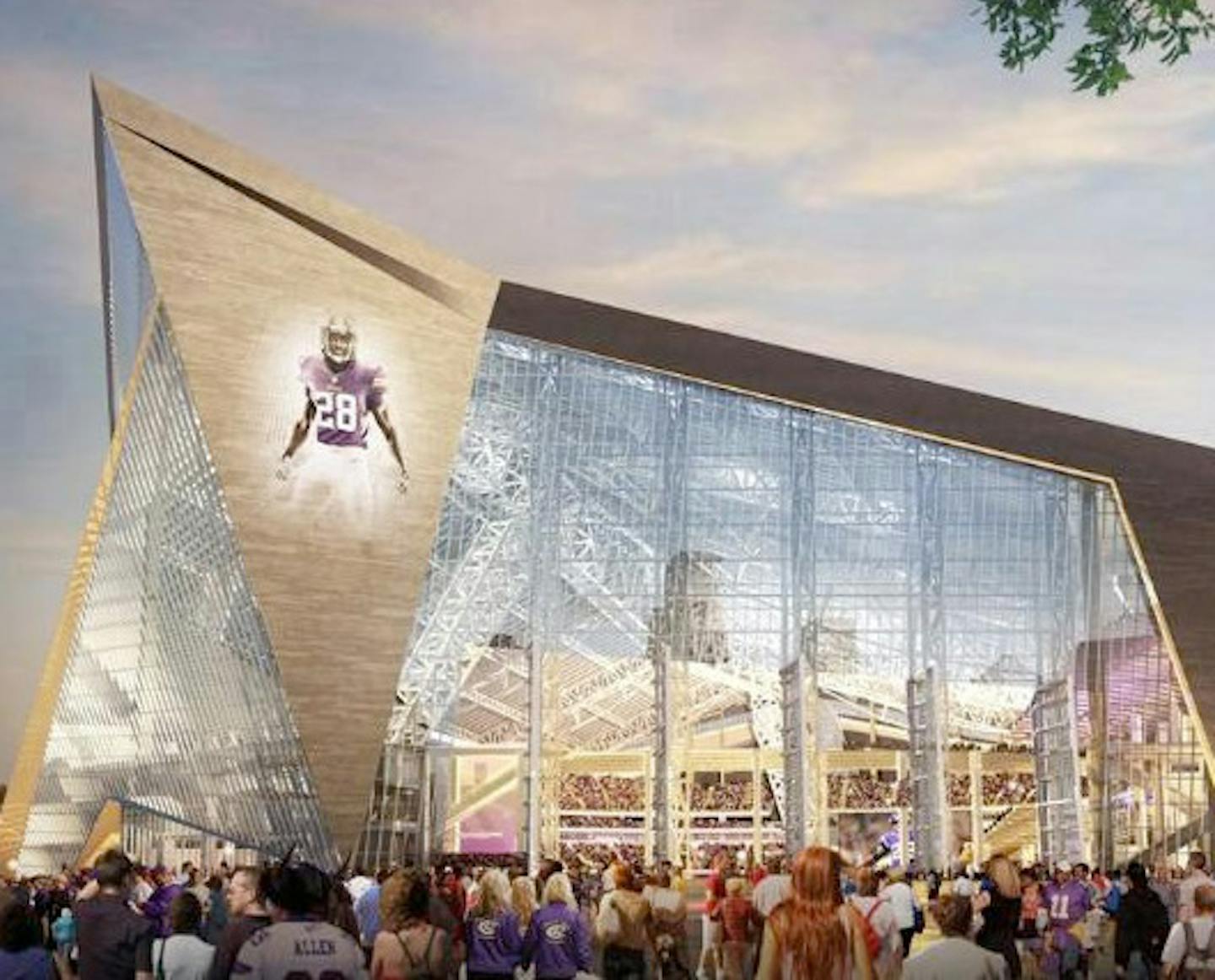 Rendering of the new Vikings stadium.