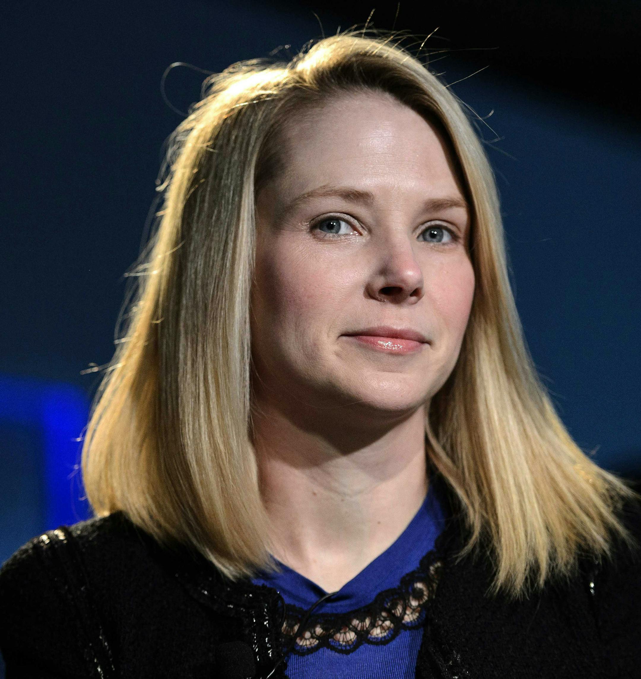 Marissa Mayer, Chief Executive Officer of Yahoo!, poses during the 43rd Annual Meeting of the World Economic Forum, WEF, in Davos, Switzerland, Friday, Jan. 25, 2013. (AP Photo/Keystone/Laurent Gillieron) ORG XMIT: MIN2013022817061954