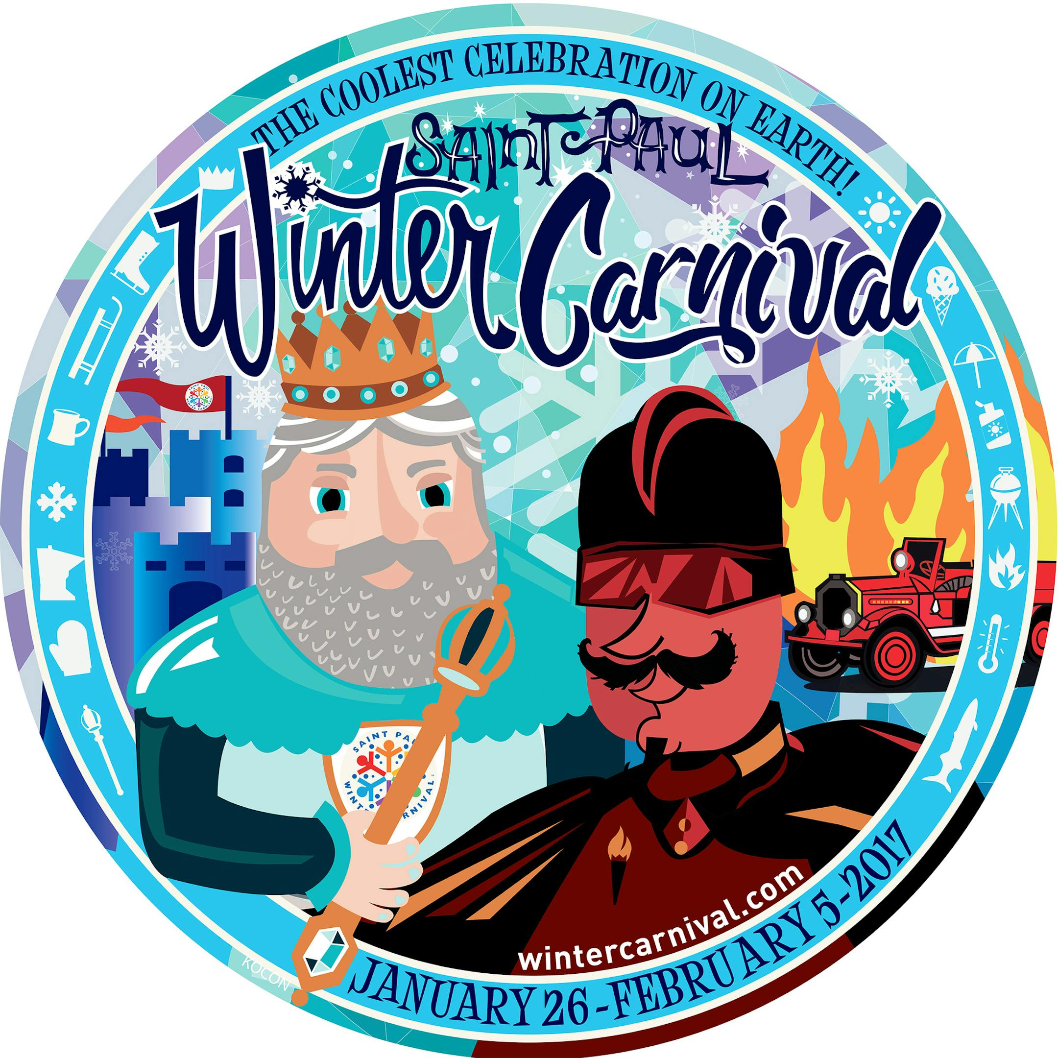 One of four images for this year's Winter Carnival buttons.2017