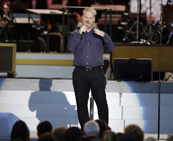 Comedian Jim Gaffigan performs during the Festival of Families, Saturday, Sept. 26, 2015, in Philadelphia.