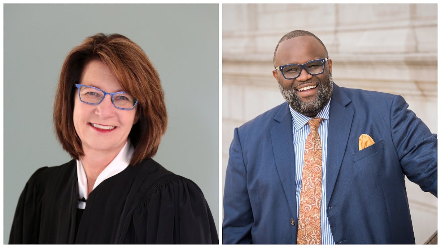 A Minnesota Court of Appeals seat is being challenged on ballot for first time since 2010: Judge Lucinda Jesson, left, is facing St. Paul attorney Anthony L. Brown, right.