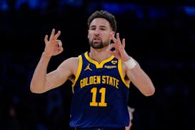 Klay Thompson, seen April 9 in Los Angeles, is moving on from the Golden State Warriors, agreeing to join the Mavericks and change franchises for the 