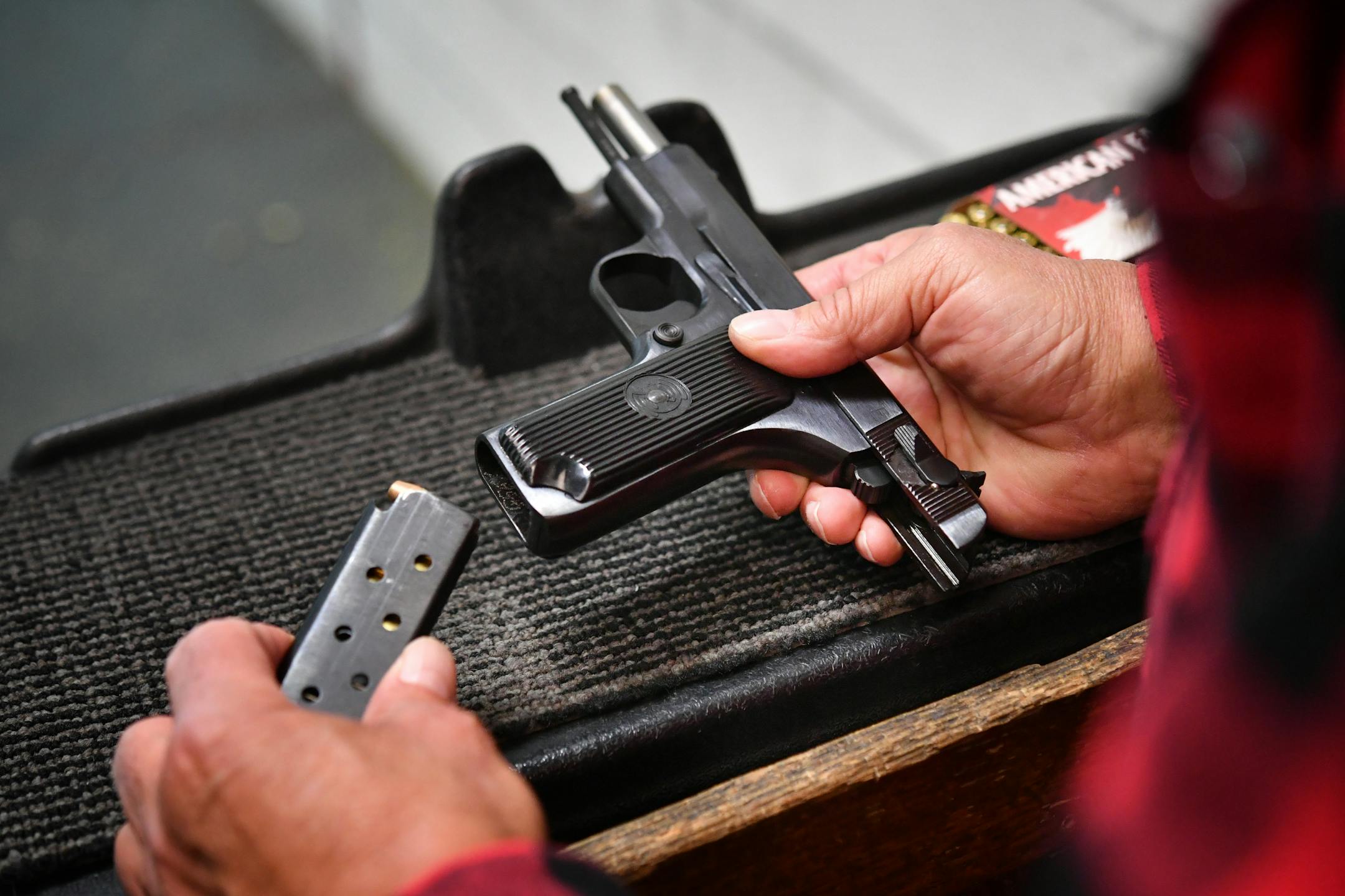 A participant in a conceal carry class held at the Metro Gun Club, Blaine.