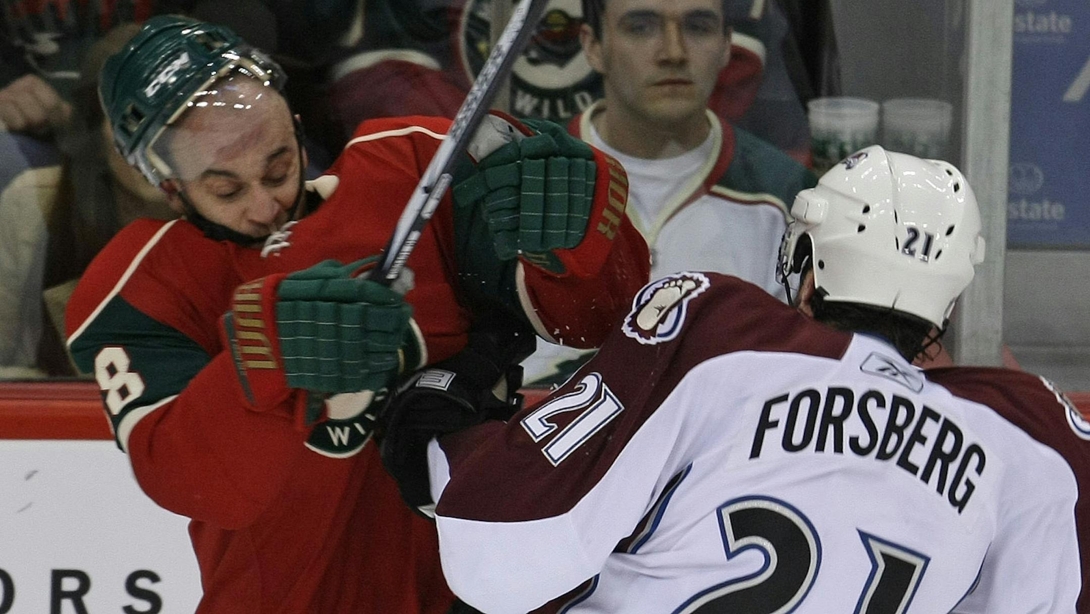 Pavol Demitra and Peter Forsberg roughed it up during Friday's game.