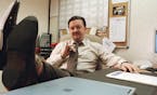 Ricky Gervais, who co-created the TV show, stars as misguided manager David Brent in the BBC series The Office. ORG XMIT: MIN2013040917550895