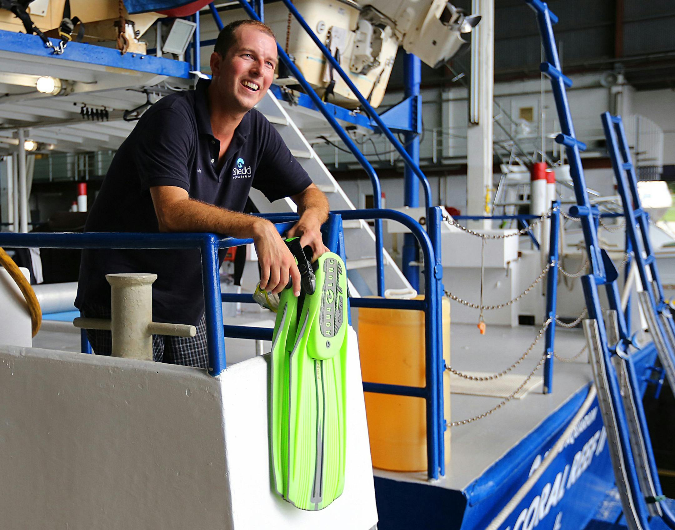 On Tuesday, July 25, 2017 Shedd Aquarium researcher Andrew Kough is photographed on the research boat the "R/V Coral Reef" which is heading out to sea on a joint effort by Chicago's Shedd Aquarium, UM and a conch conservation group to do research on diminishing conch population in the Bahamas. (Carl Juste/Miami Herald/TNS)