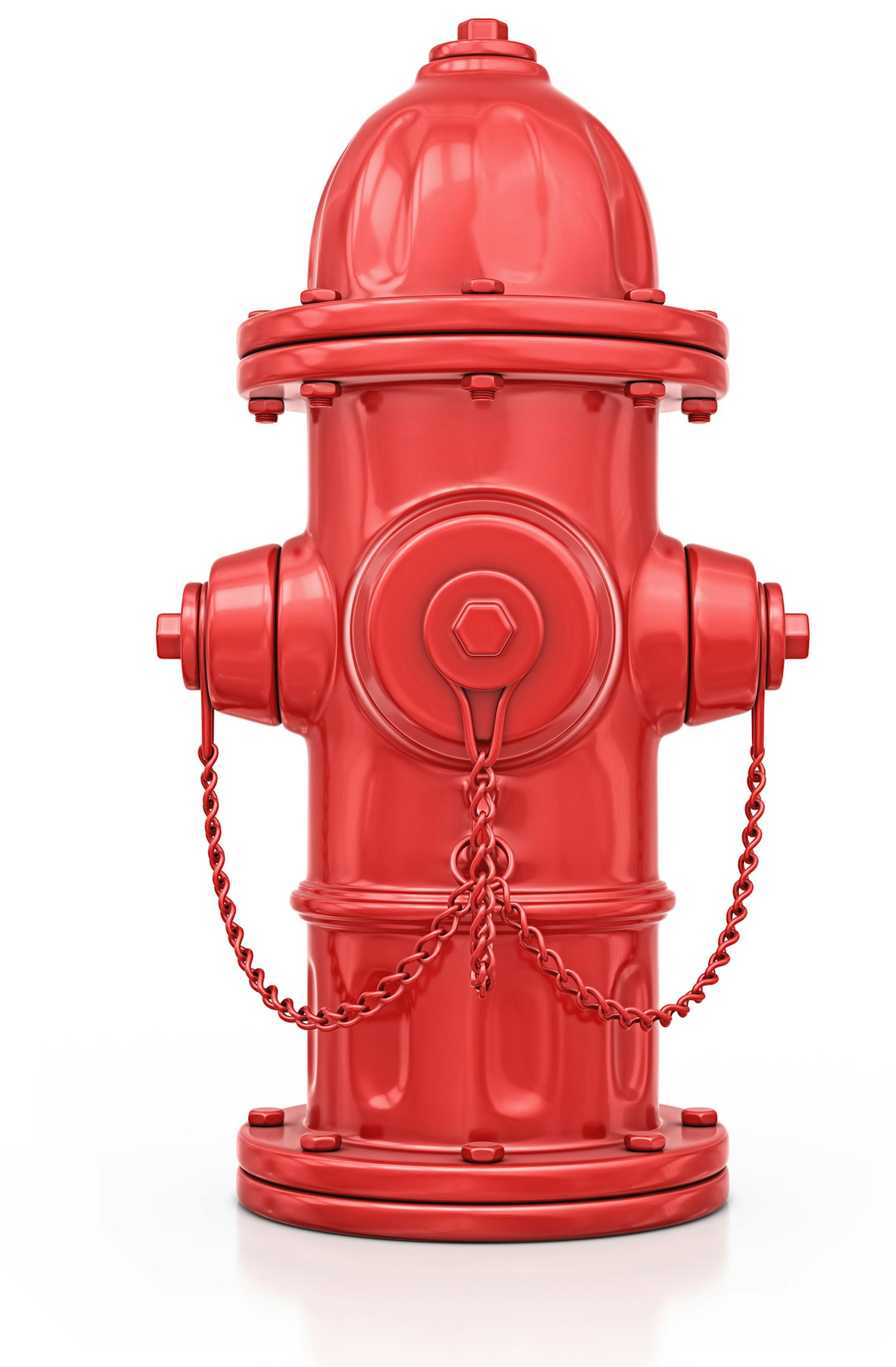 isolated red fire hydrant.3d render.