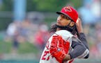 Thursday night June, 25, 2015, Twins pitcher Ervin Santana pitched for the Rochester Red Wings against the Pawtucket PawSox in Pawtucket, R.I., as he 