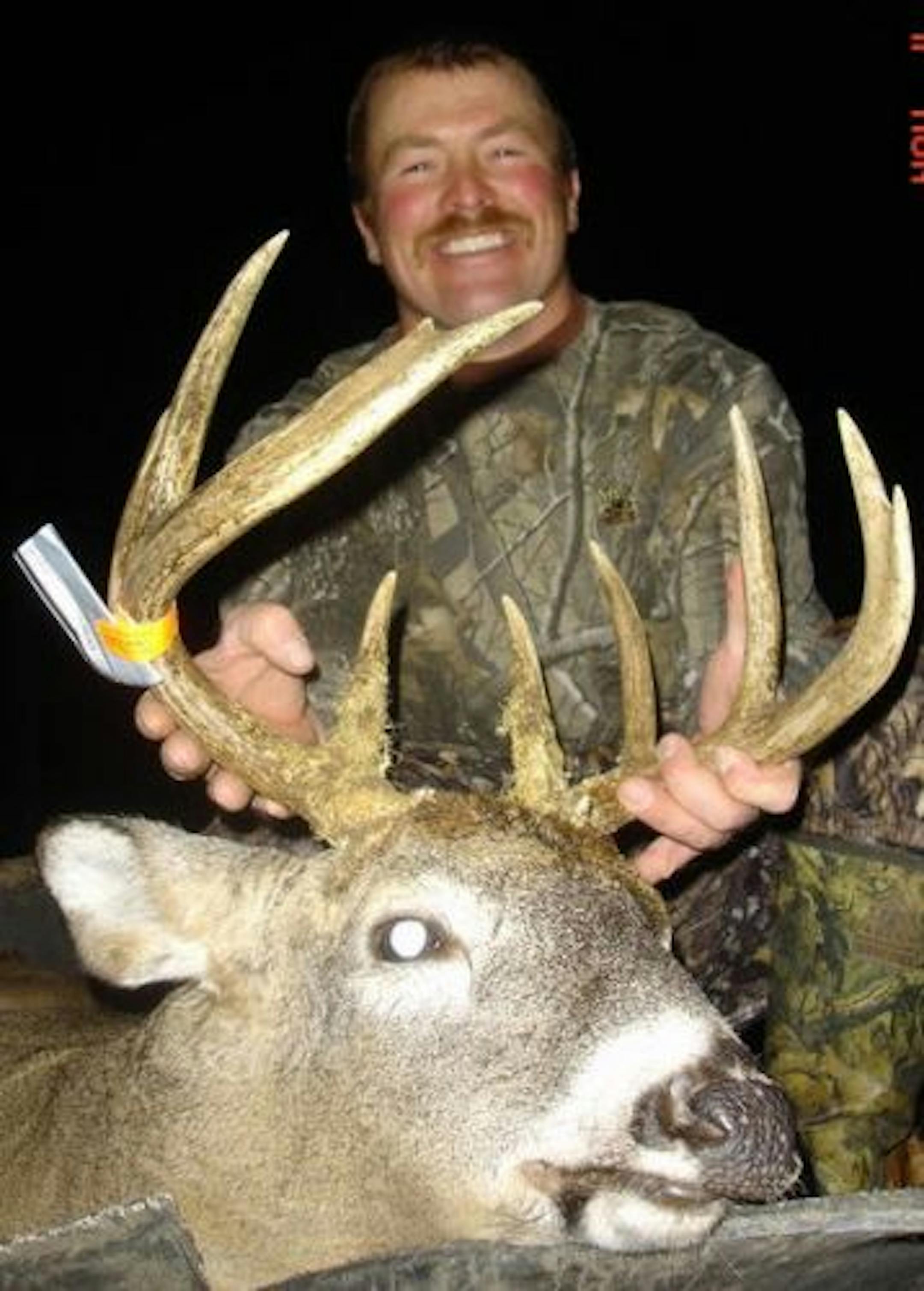 Conservation officer Jim Guida of Nisswa shot this deer while hunting last fall, only to discover it had an ear tag and had escaped from a farm in 2009.