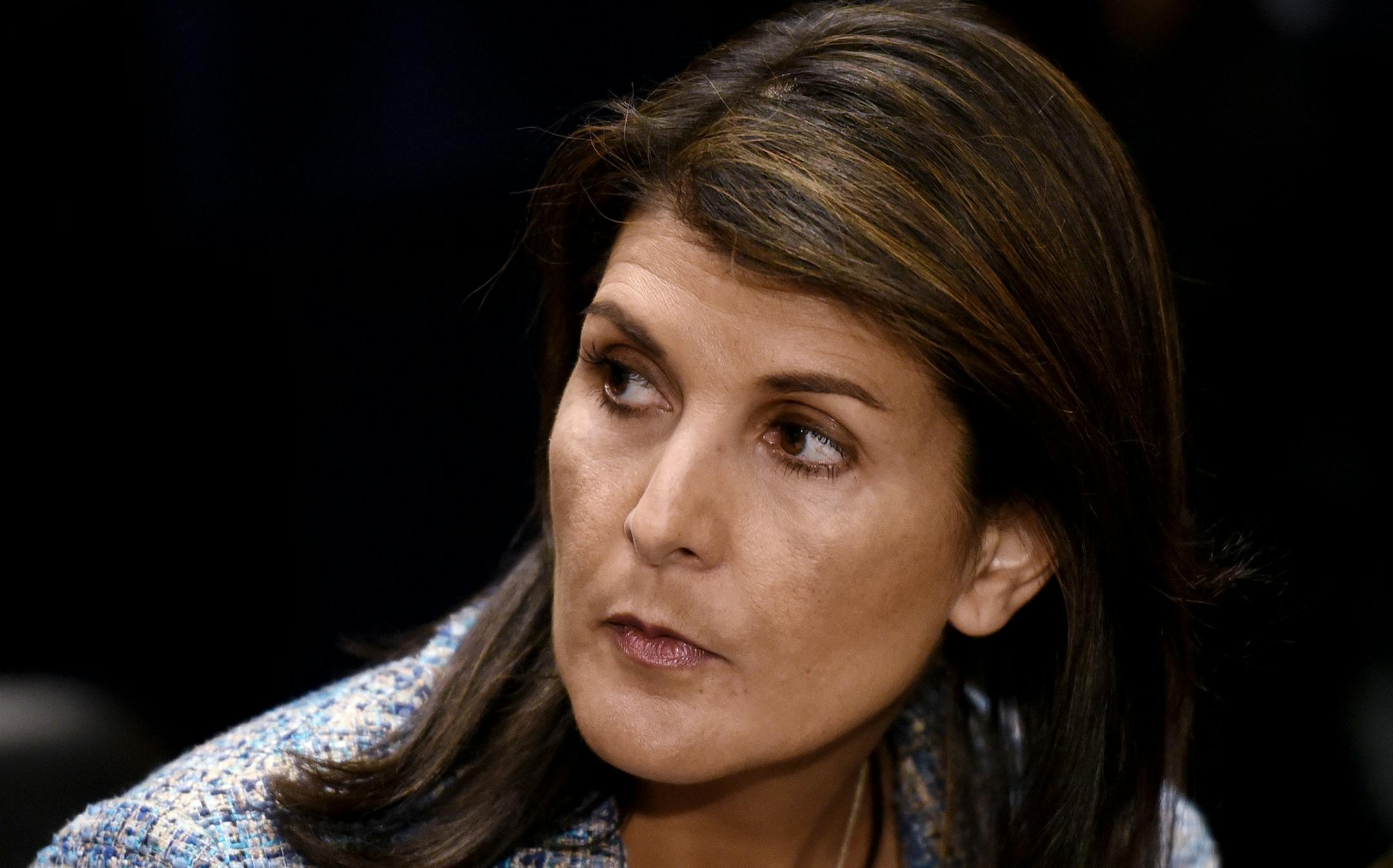 U.N. ambassador Nikki Haley on April 12, 2018 in Washington, D.C. One year since leaving the Trump administration, Nikki Haley's tenure at the United Nations is already paying back dividends as she plots the next steps in her political career. (Olivier Douliery/Abaca Press/TNS) ORG XMIT: 1645011