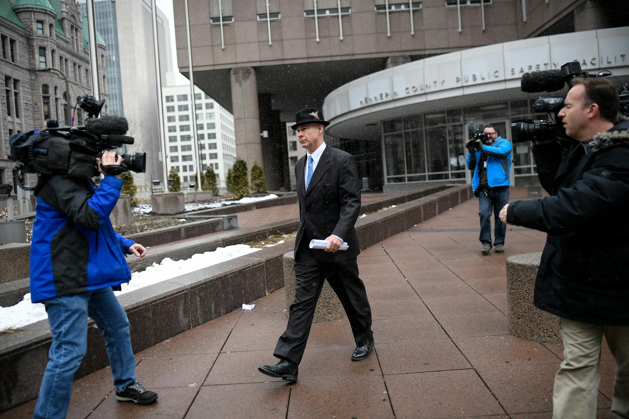 Thomas Plunkett, the defense attorney of former Minneapolis Police Officer Mohamed Noor, left the Hennepin County Courthouse without making a comment Tuesday afternoon.