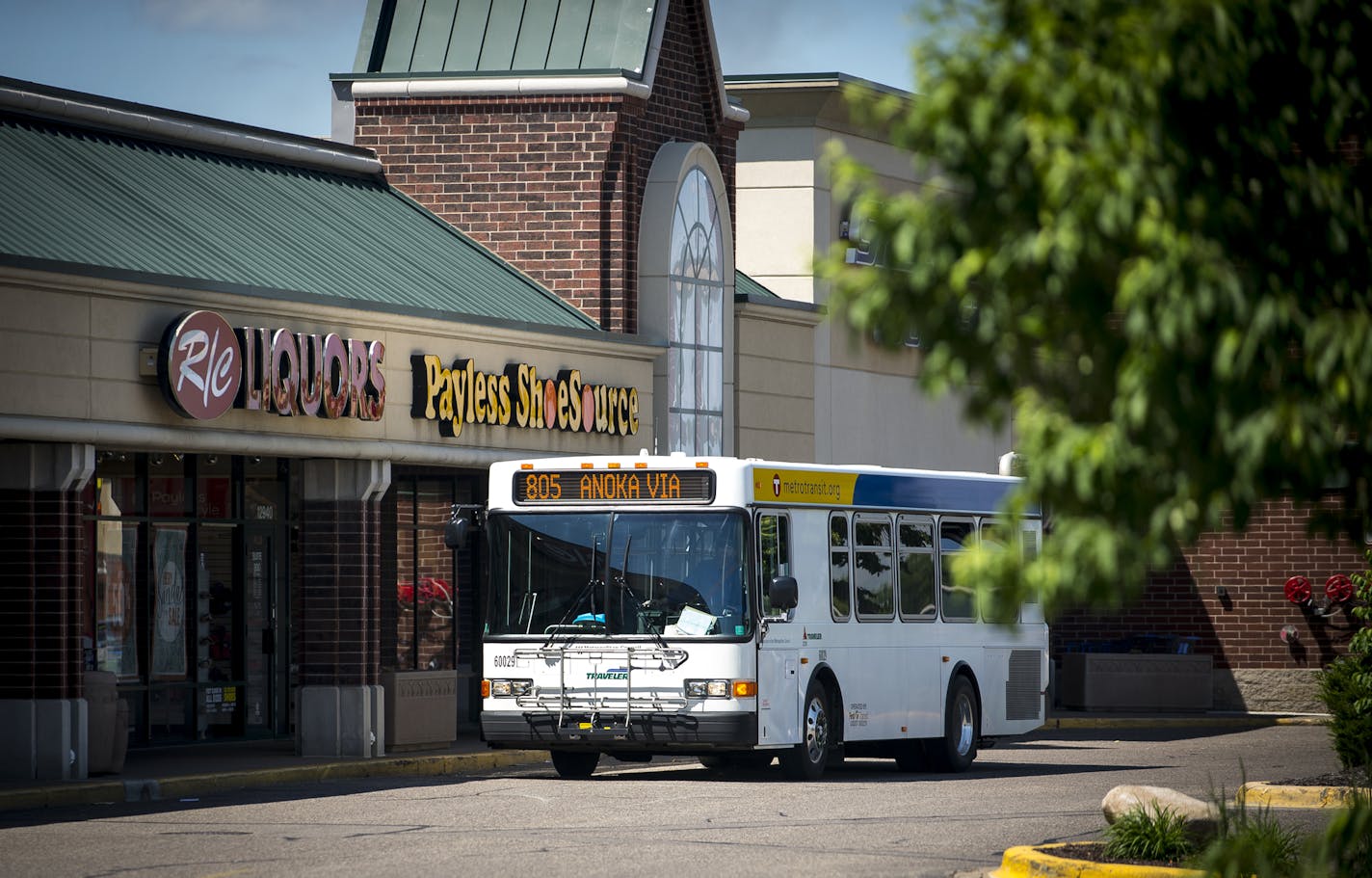 A Metro Transit bus drove past businessesThursday afternoon at 13020 Riverdale Drive in Coon Rapids. ] (AARON LAVINSKY/STAR TRIBUNE) aaron.lavinsky@startribune.com The owner of a busy Coon Rapids shopping mall has notified Anoka County that they want OFF the bus route because its dropping off too many loiterers. The busy route has been hailed a successful effort at suburban mass transit. The two big mall tenants, Wal-Mart and Cub, haven't complained but the smaller retailers don't like the riffr