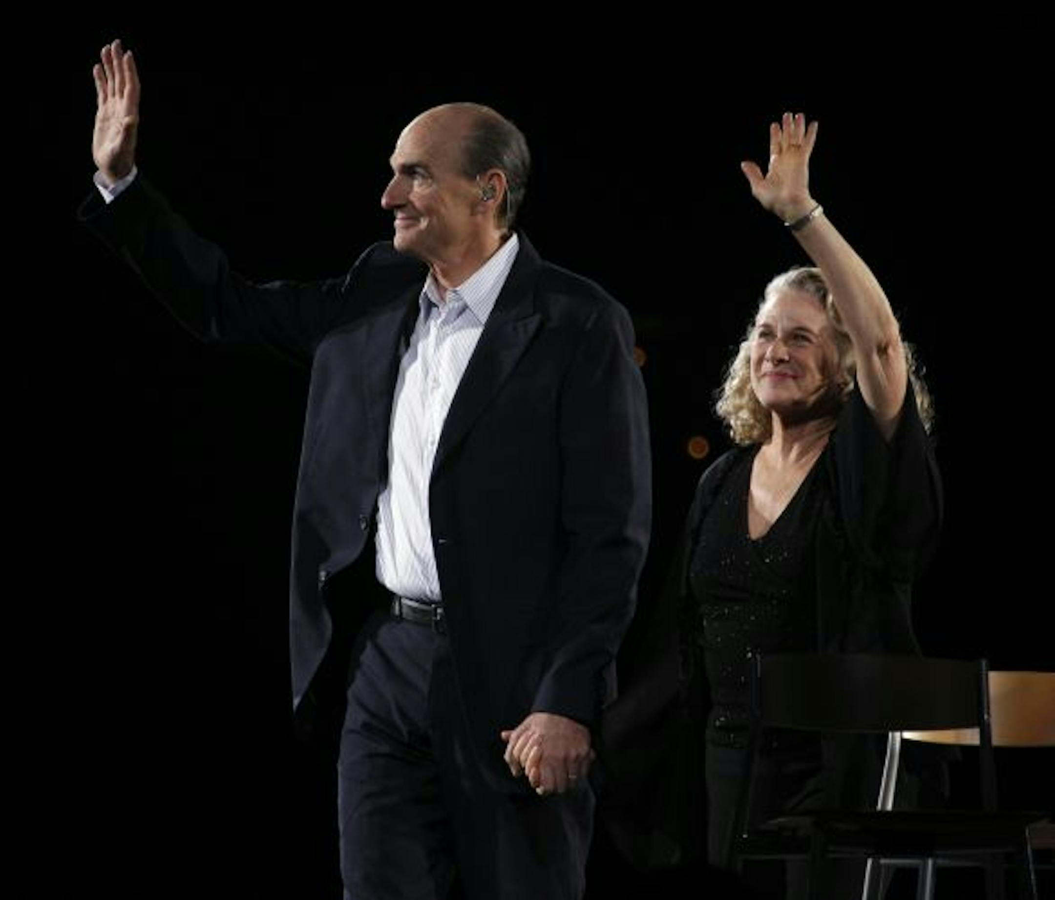 James Taylor and Carole King at the Xcel Center in St. Paul.