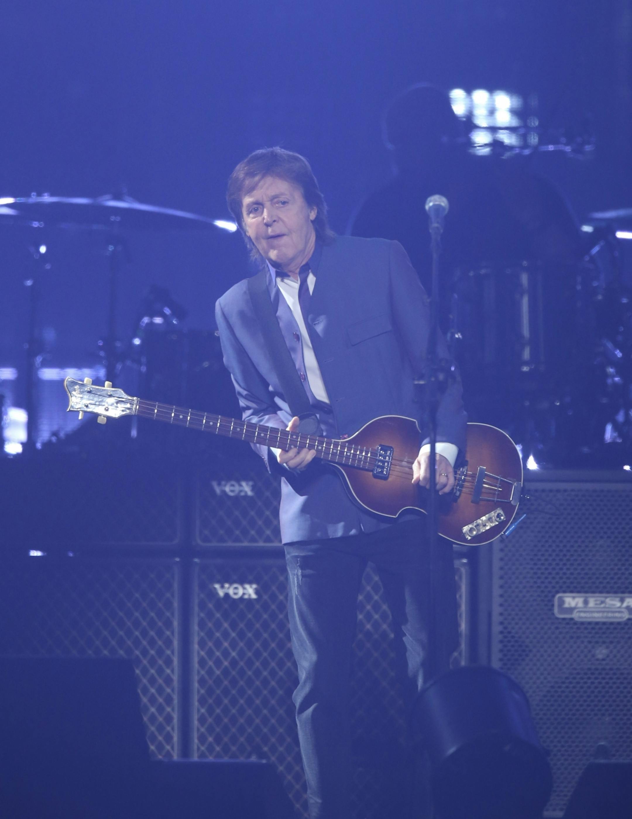 Paul McCartney finishing up "Save Us," the second song in in his set Wednesday night.
