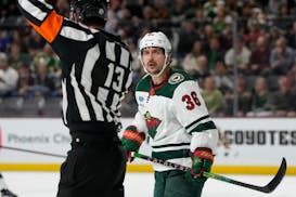 Wild winger Mats Zuccarello found a second to question a referee on Sunday during the Wild’s 5-4 overtime loss to Arizona in Tempe.