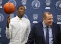 Free agent signee Jamal Crawford looked pleased to join Wolves President of Basketball Operations/Head Coach Tom Thibodeau in a roster built to conten