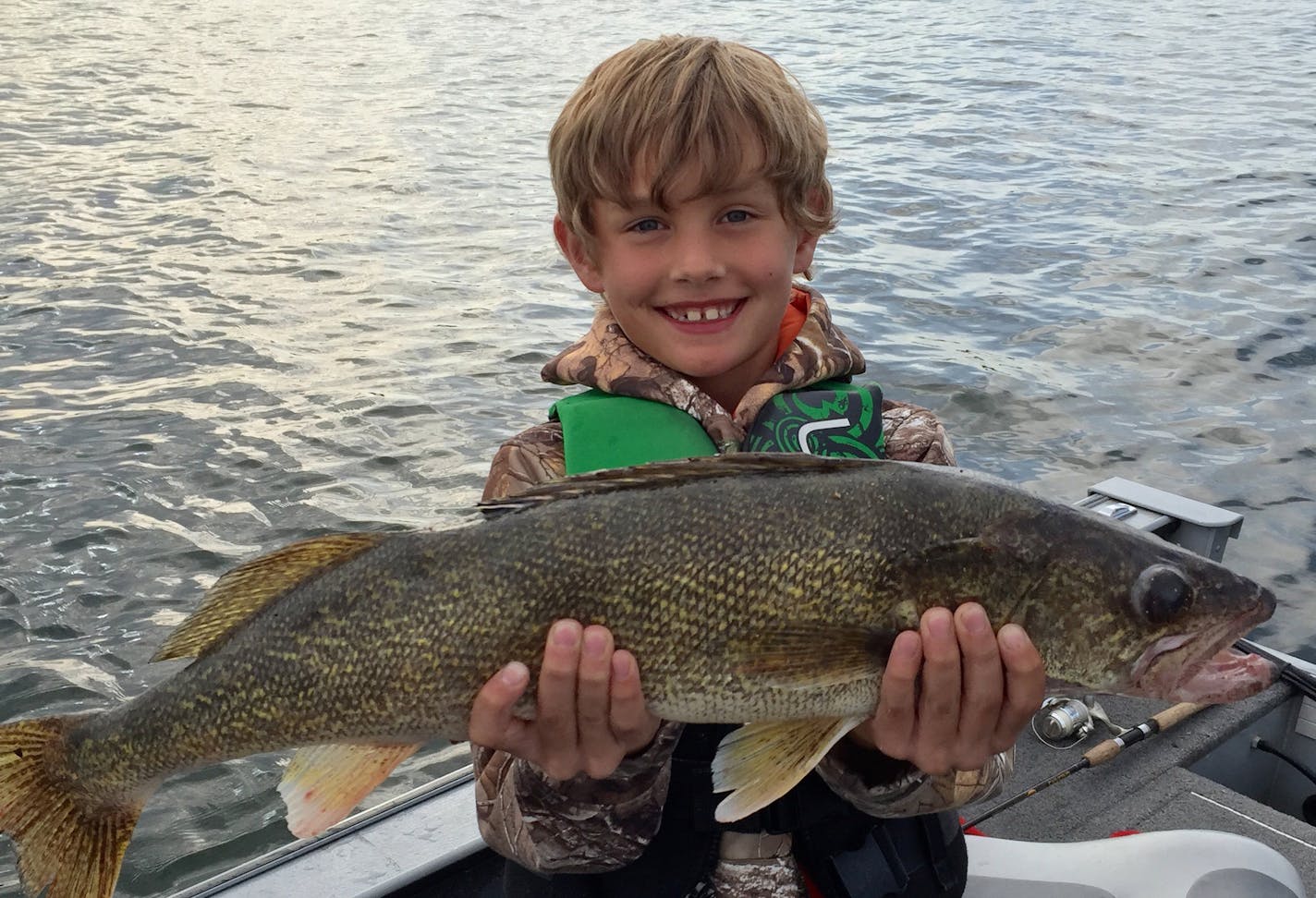 Owen Hiltner, 8, of Waconia, caught this 26-inch walleye on Lake Latimer near Long Prairie. Owen was fishing with his Dad using a bobber and leech.