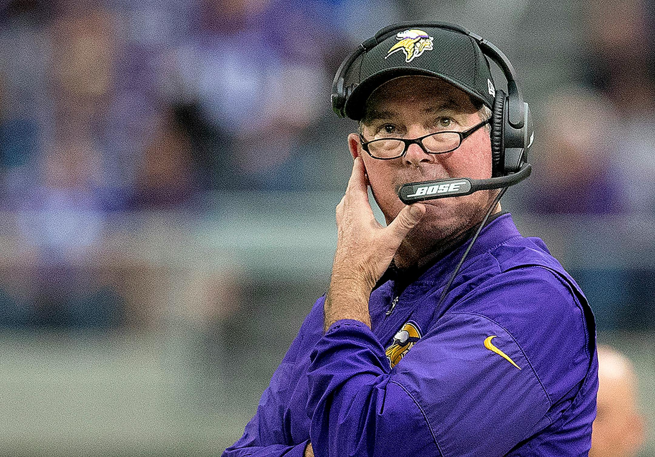 Minnesota Vikings head coach Mike Zimmer last in the fourth quarter.