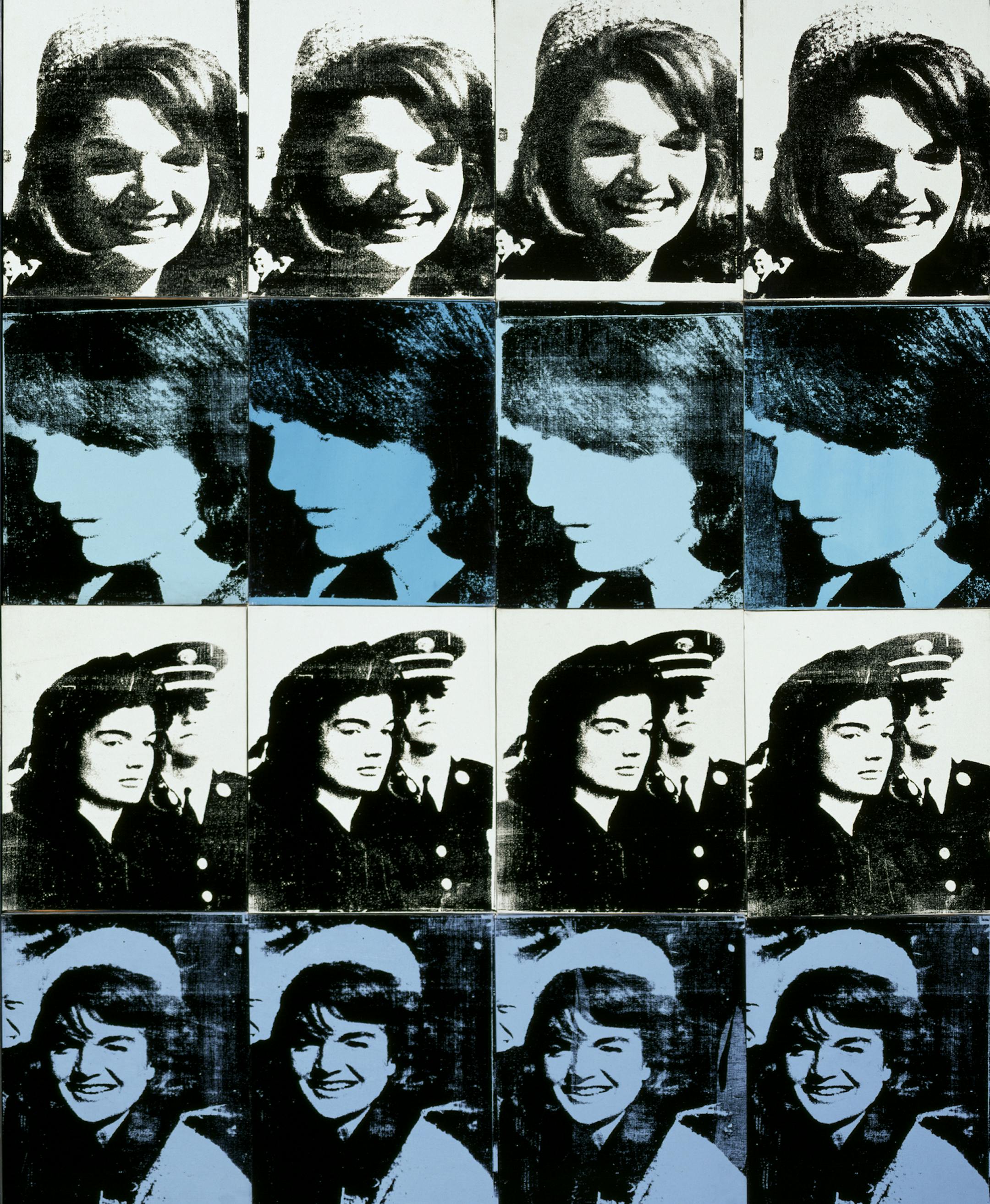 For Walker Art Center's "Event Horizon" exhibit. Andy Warhol, Sixteen Jackies, 1964 acrylic, enamel on canvas 80-3/8 x 64-3/8 inches Collection Walker Art Center Art Center Acquisition Fund, 1968 © 2009 The Andy Warhol Foundation for the Visual Arts / Artists Rights Society (ARS), New York