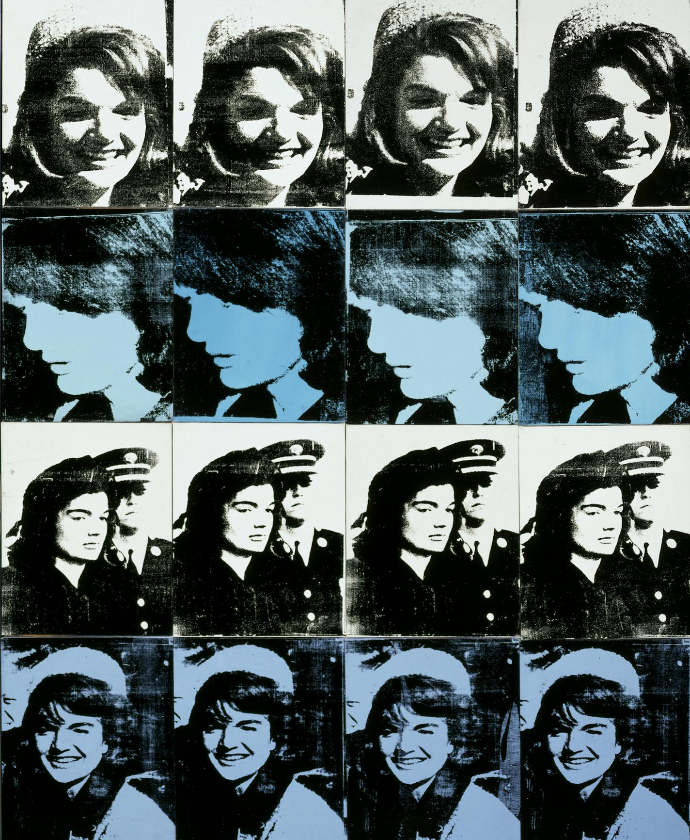 For Walker Art Center's "Event Horizon" exhibit. Andy Warhol, Sixteen Jackies, 1964 acrylic, enamel on canvas 80-3/8 x 64-3/8 inches Collection Walker Art Center Art Center Acquisition Fund, 1968 &#xa9; 2009 The Andy Warhol Foundation for the Visual Arts / Artists Rights Society (ARS), New York