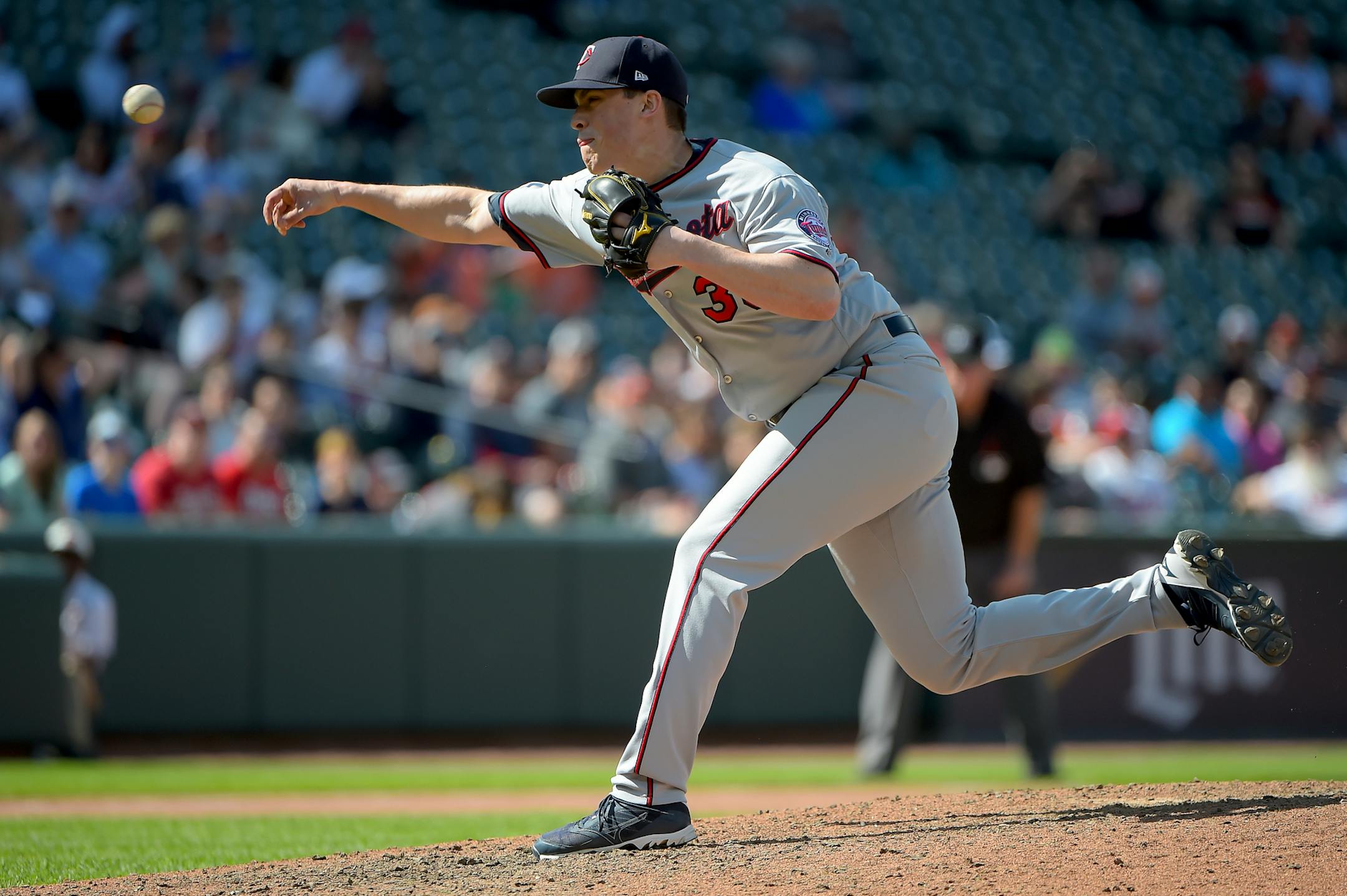 Twins relief pitcher Trevor Hildenberger, in April.