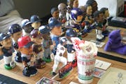 A few rows of bobbleheads were displayed at a recent collectors convention.