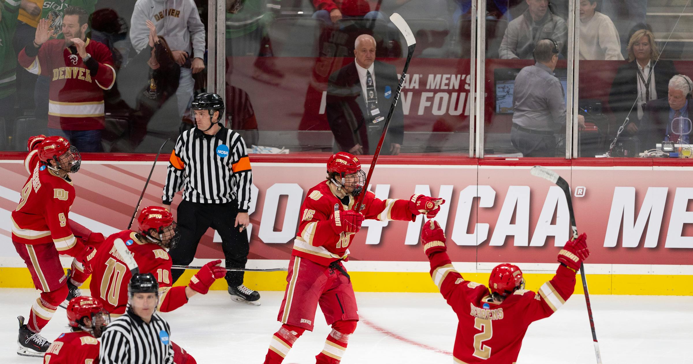 Denver upends Boston University in overtime to reach Frozen Four championship game Denver upends Boston University in overtime to reach Frozen Four championship game