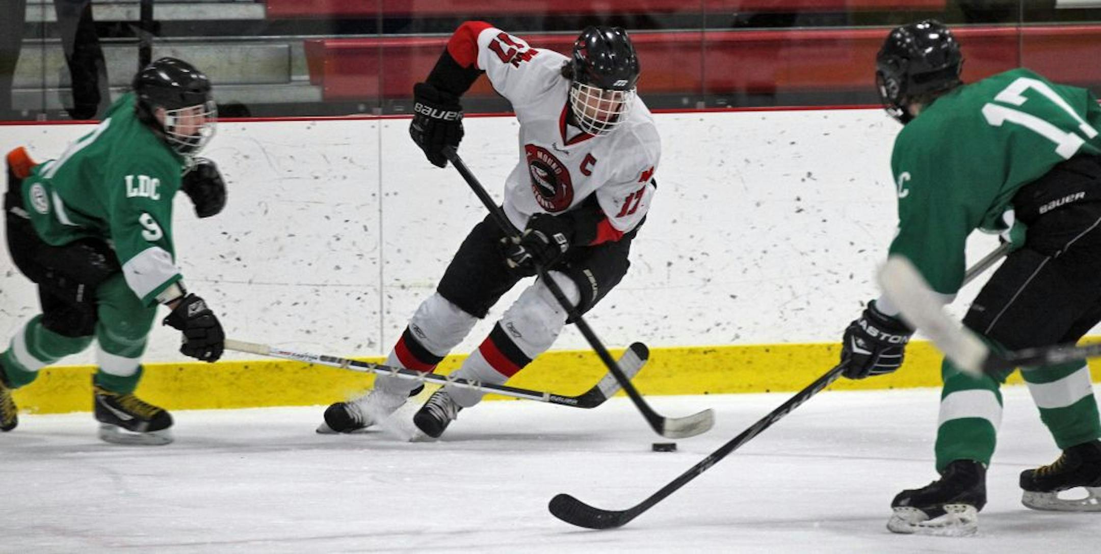 Mound's Jack Brandstetter advanced the puck against Litchfield this year. Brandstetter leads the team with nine goals and 20 points. Photo by MARLIN LEVISON • mlevison@startribune.com