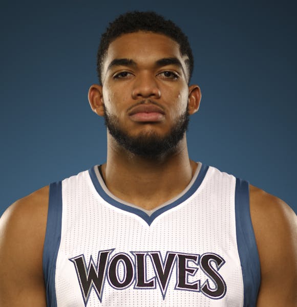 Timberwolves center Karl-Anthony Towns during a portrait session at Media Day Monday afternoon. ] JEFF WHEELER &#xef; jeff.wheeler@startribune.com The