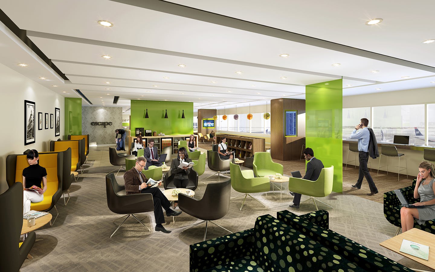 Artist rendering of what the "Escape Lounge" at the Minneapolis-St. Paul International Airport might look like. The lounge could be open as soon as December.