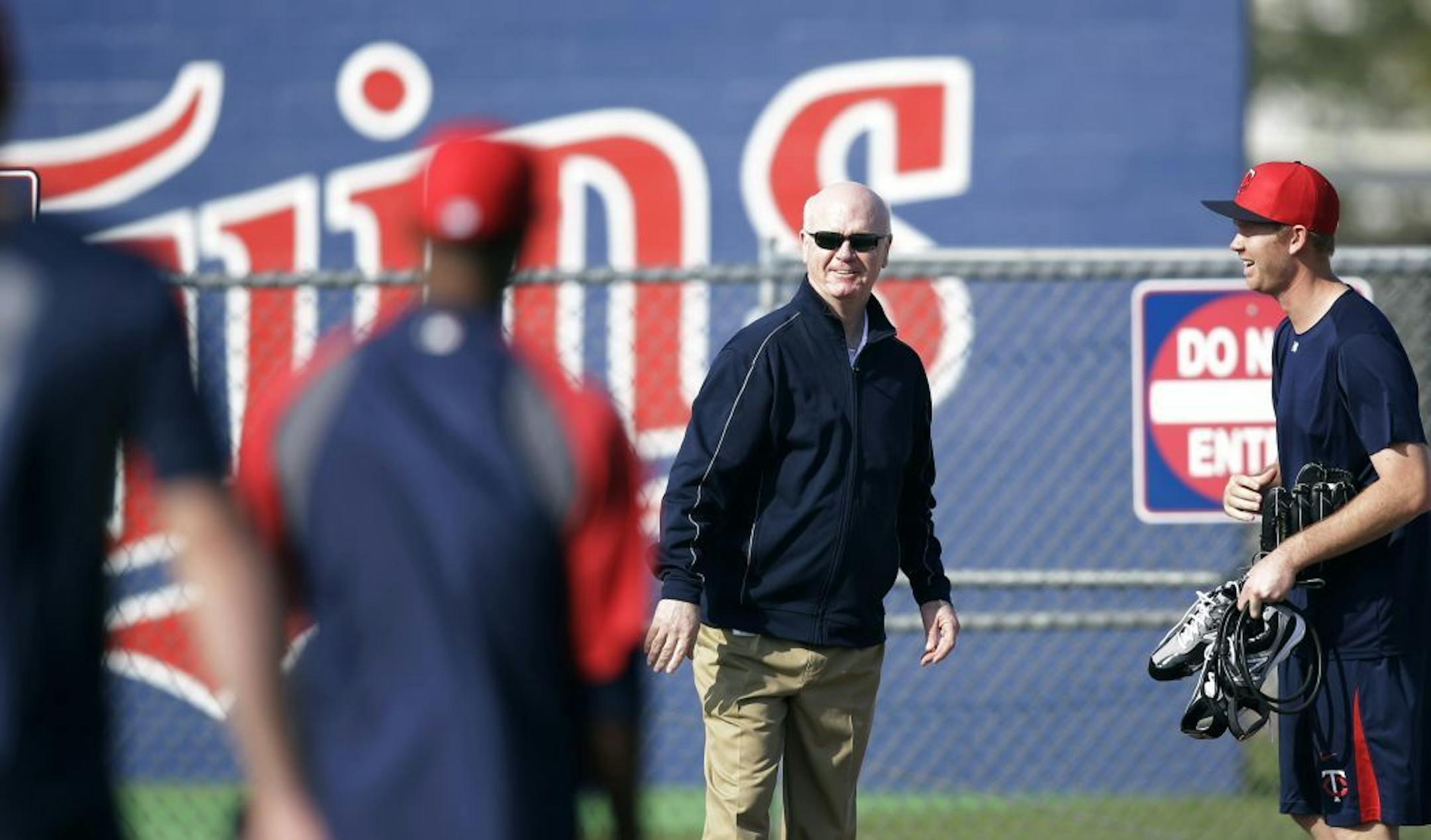 Minnesota Twins GM Terry Ryan talked with players Tuesday Feb.12, 2013 at Lee County Sports Complex in Fort Myers, FL. Pitchers and catcher reported Tuesday morning.