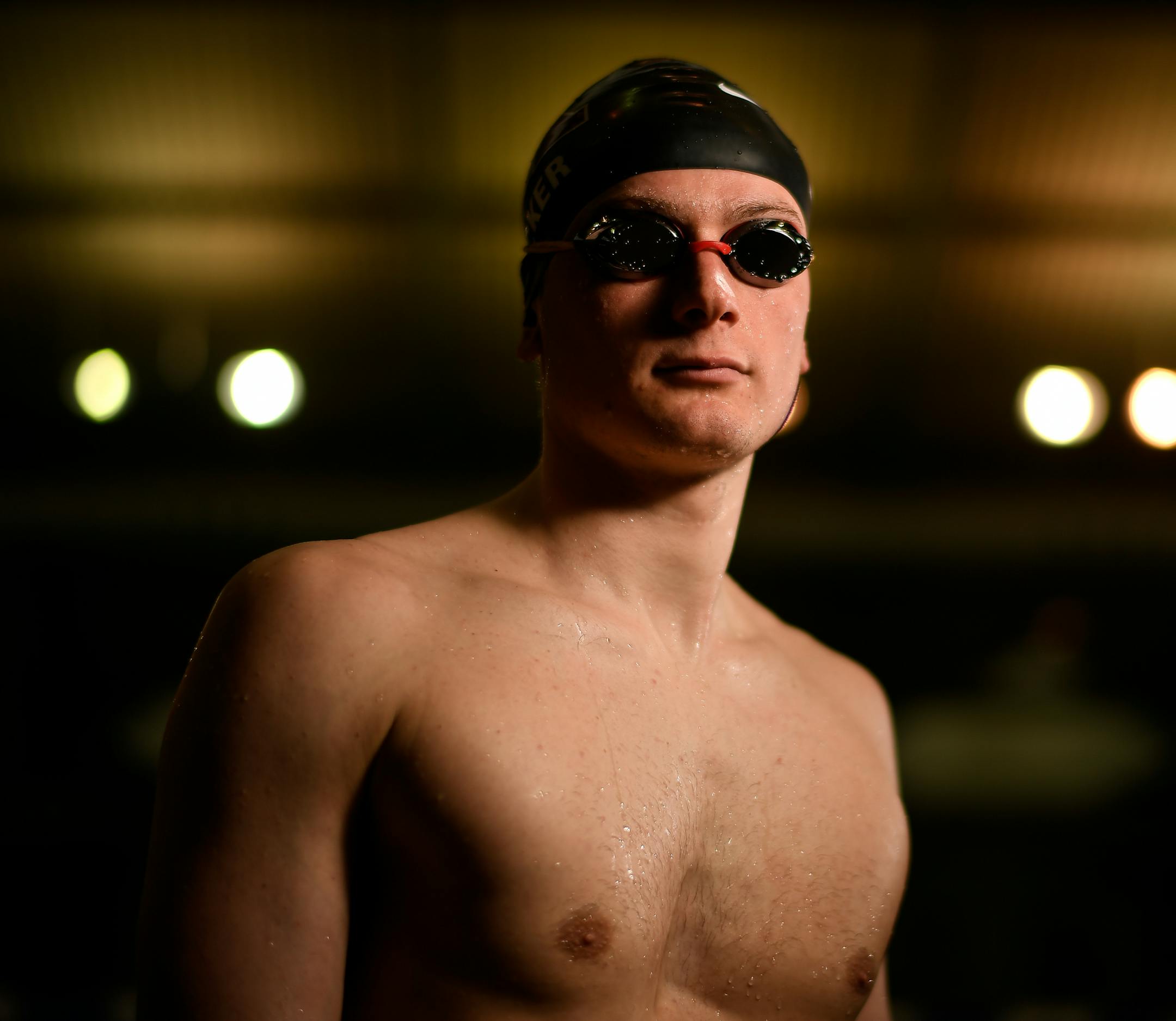 ] AARON LAVINSKY ï aaron.lavinsky@startribune.com Bowen Becker won the 50 freestyle race at the Big Ten meet and set a conference record. In the NCAAs, he's seeded second behind a superstar. We photograph Becker Tuesday, March 20, 2018 at the Jean Freeman Aquatics Center in Minneapolis, Minn.