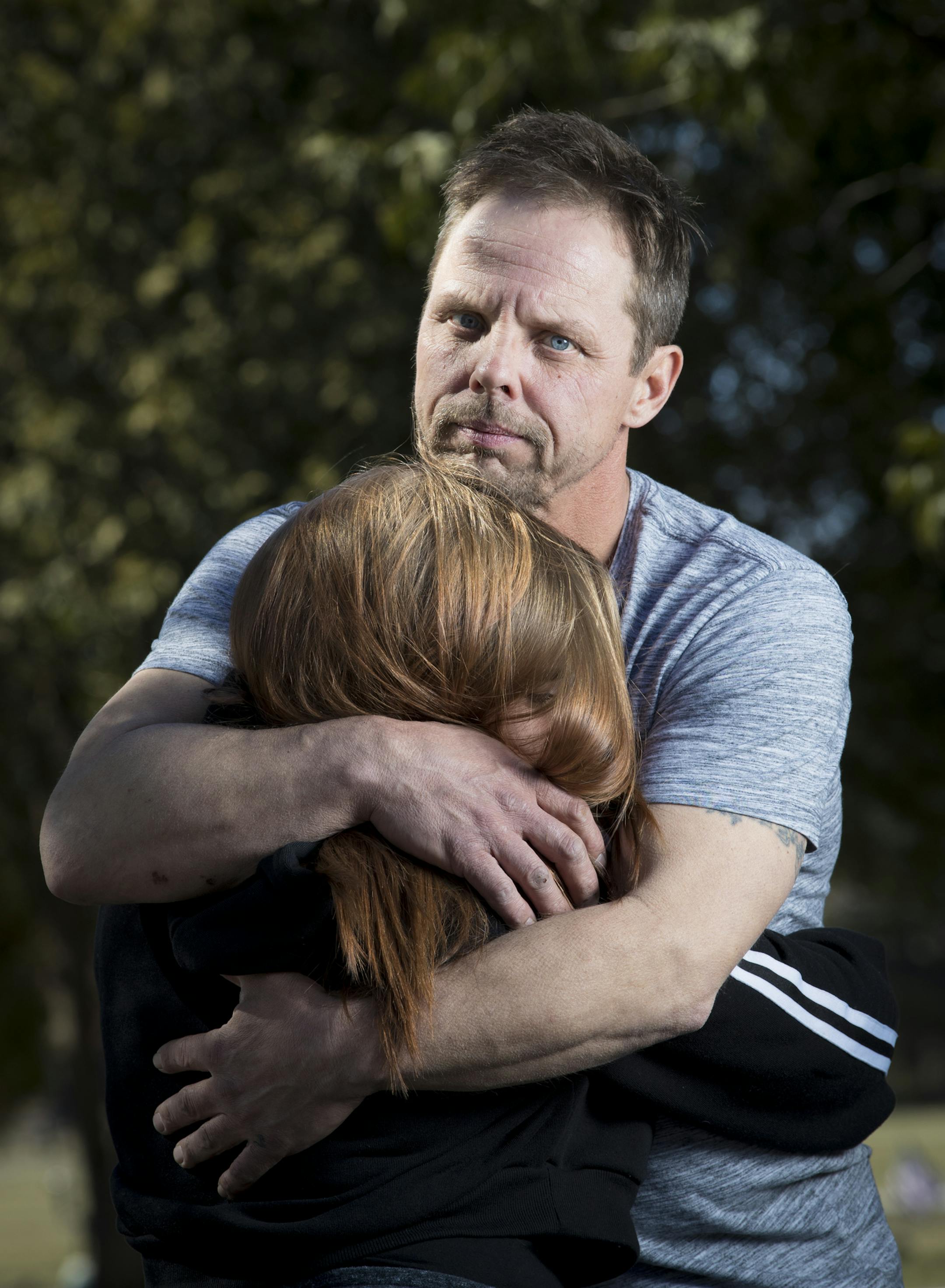 Brad Traaseth hugged his daughter Hannah Traaseth. Photographed on April 21, 2018 in Hudson, Wis. ] RENEE JONES SCHNEIDER • renee.jones@startribune.com