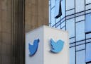 FILE - This Oct. 26, 2016 file photo shows a Twitter sign outside of the company's headquarters in San Francisco. A new study published Thursday, Marc