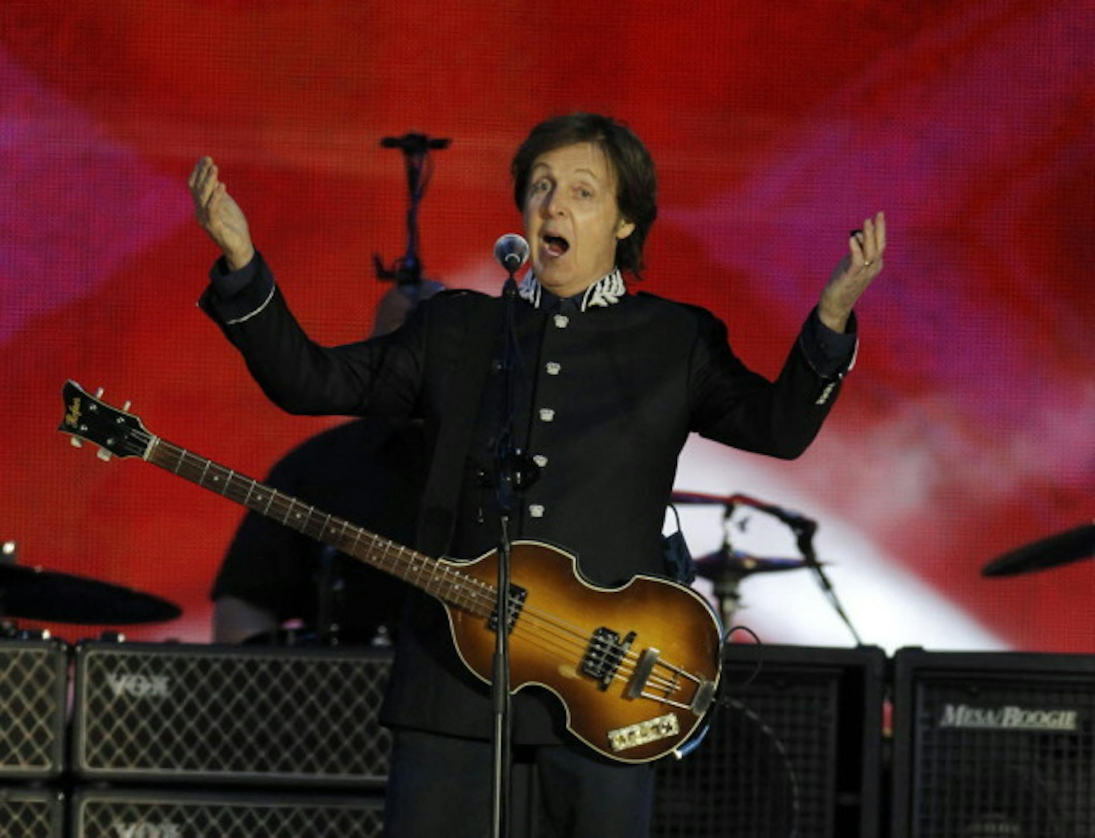 Paul McCartney, shown at the Queen's Jubilee Concert in London last year, will be "Out There" in America this summer. / AP Photo, Joel Ryan