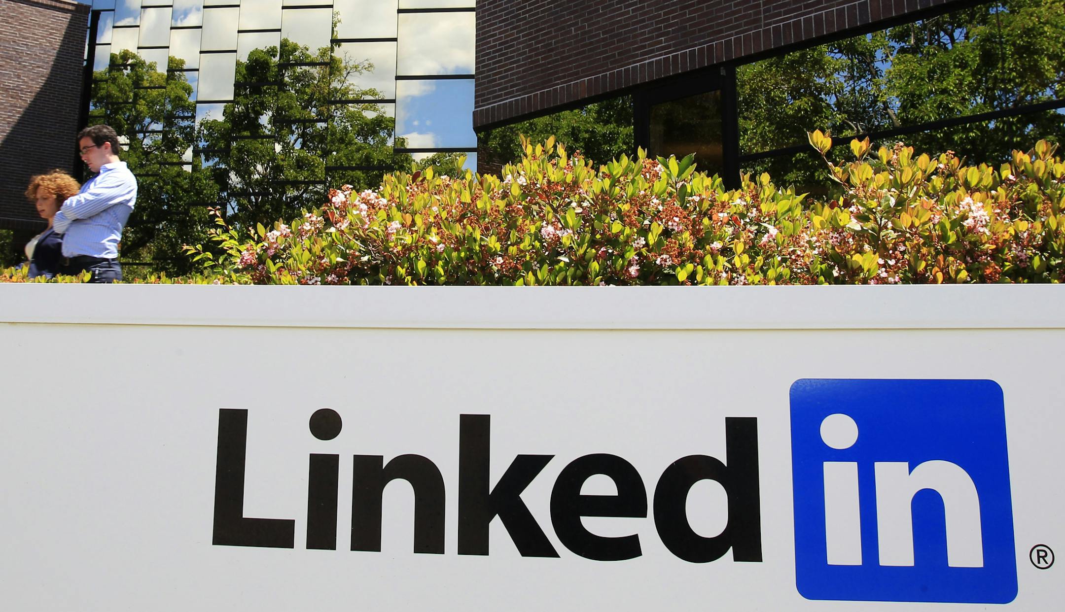 FILE - In this May 9, 2011 file photo, LinkedIn Corp., the professional networking Web site, displays its logo outside of headquarters in Mountain View, Calif. LinkedIn said Wednesday, June 6, 2012, it is investigating reports that more than six million passwords have been stolen and leaked onto the Internet. (AP Photo/Paul Sakuma, file)