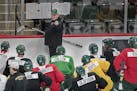 Minnesota Wild Head Coach Bruce Boudreau took to the ice for the first day of practice at the Xcel Energy Center, Friday, September 15, 2017 in St. Pa