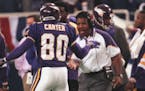Dennis Green and Cris Carter in the 1990s.