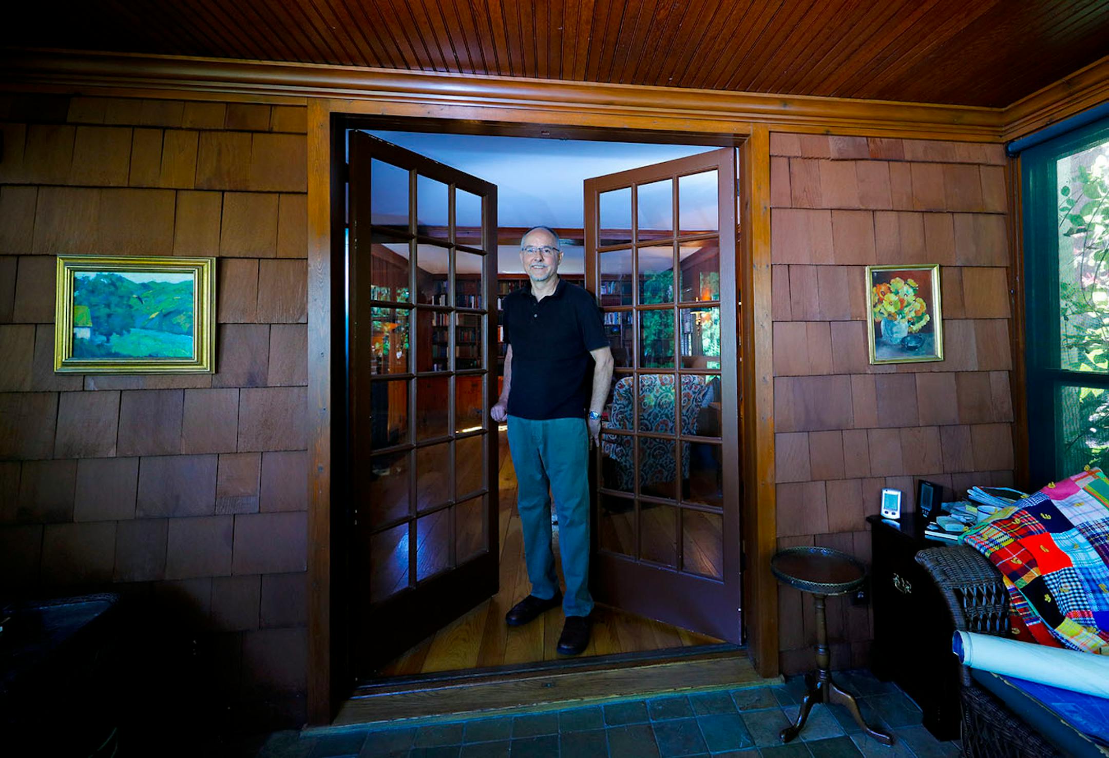 Author Peter O'Toole in his Edwin Lundie-designed Cape Cod cottage in St. Paul.