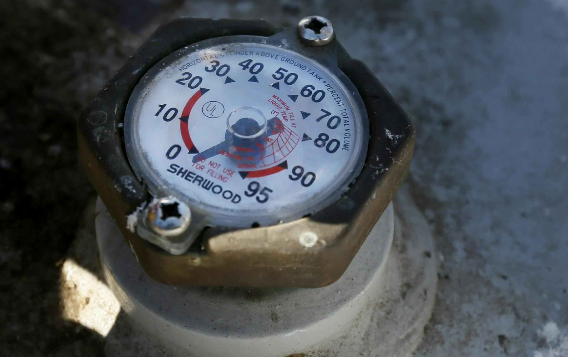 Ron Selleck said his propane tank was last filled in mid December and it now empty and his house is now heated with electric heaters Sunday January 26, 2014 in North Branch ,MN. Selleck is hoping to get his tank refilled on Monday.