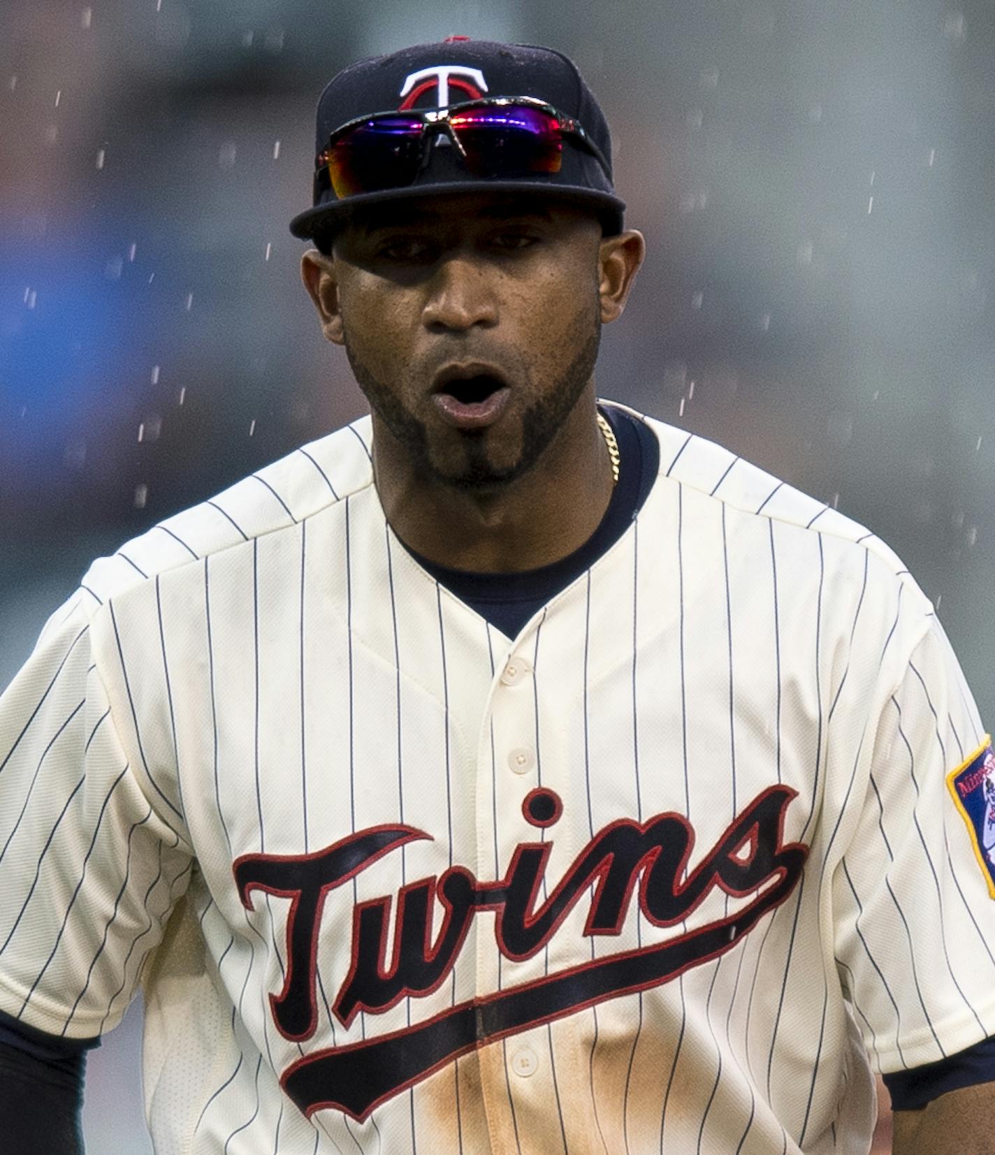 Minnesota Twins shortstop Eduardo Nunez (9) reacted after turning a double play off a hit by Tampa Bay Rays catcher Hank Conger (24) to end the top of the 6th inning. ] (AARON LAVINSKY/STAR TRIBUNE) aaron.lavinsky@startribune.com The Minnesota Twins play the Tampa Bay Rays on Saturday, June 4, 2016 at Target Field in Minneapolis, Minn.