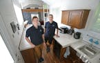 New Brighton entrepreneurs John Louiselle, left, and Jesse Lammi founded NextDoor Housing, a company that produces small, handicap-accessible mobile h