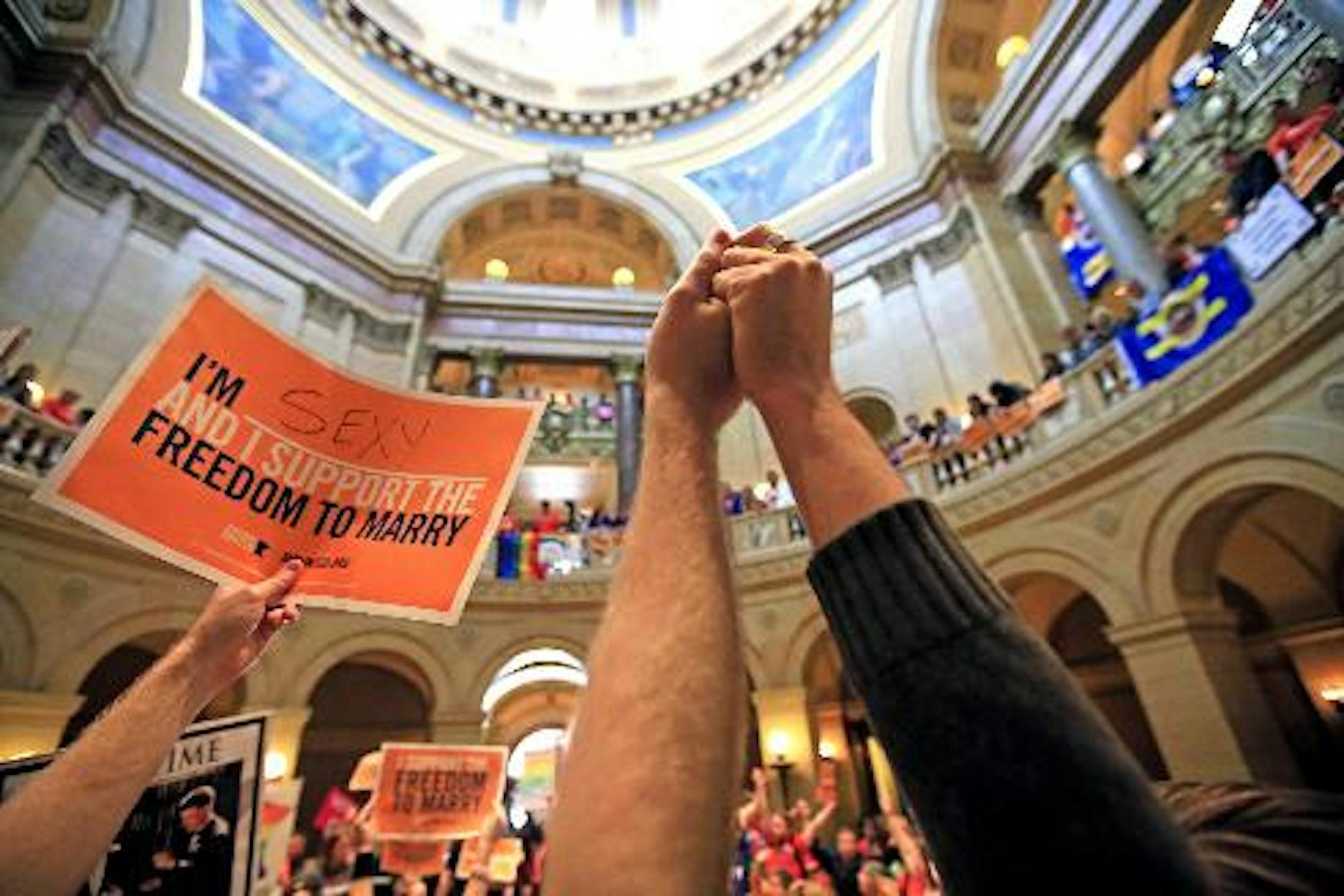 The Minnesota Senate voted to legalize same-sex marriage on Monday.