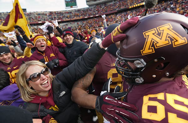 Josh Campion and other Gopher players were greeted by enthusiastic fans after the game. ]JIM GEHRZ &#x201a;&#xc4;&#xa2; jgehrz@startribune.com Minneap