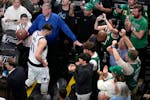 Mavericks guard Luka Doncic (77) heads to the locker room after a 105-98 loss to the Celtics following Game 2 of the NBA Finals on Sunday night in Bos