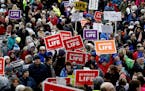Marchers made their way around the Capitol Mall. Minnesota Citizens Concerned for Life (MCCL) held a march in front of the Minnesota State Capitol on 