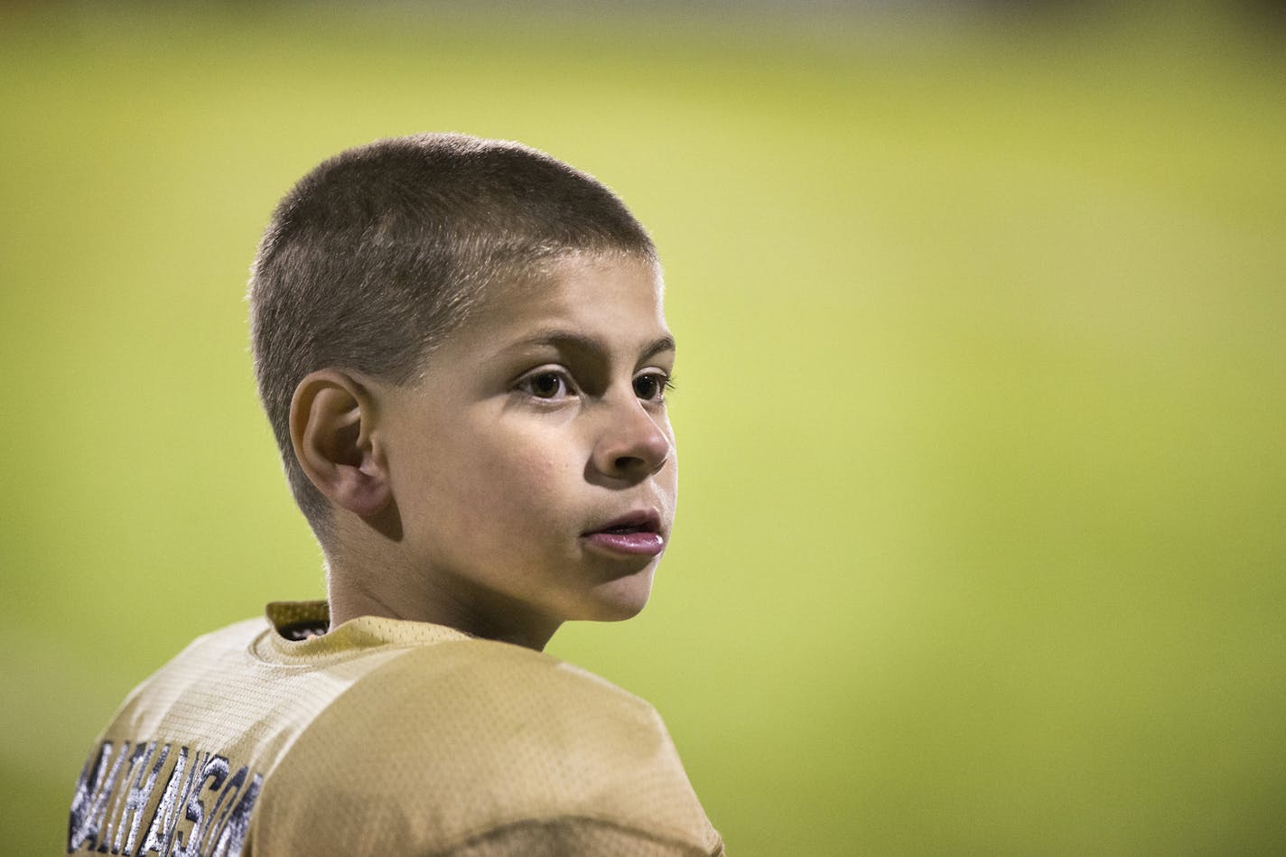 Dov Nathanson waited on the sidelines during a White Bear Lake youth football game at Podvin Park in White Bear Lake on Oct. 5.