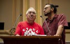 (Left) Humberto Miceli and his friend and translator, Israel Aranda, testified before the Minneapolis city council about Miceli's experiences with wag