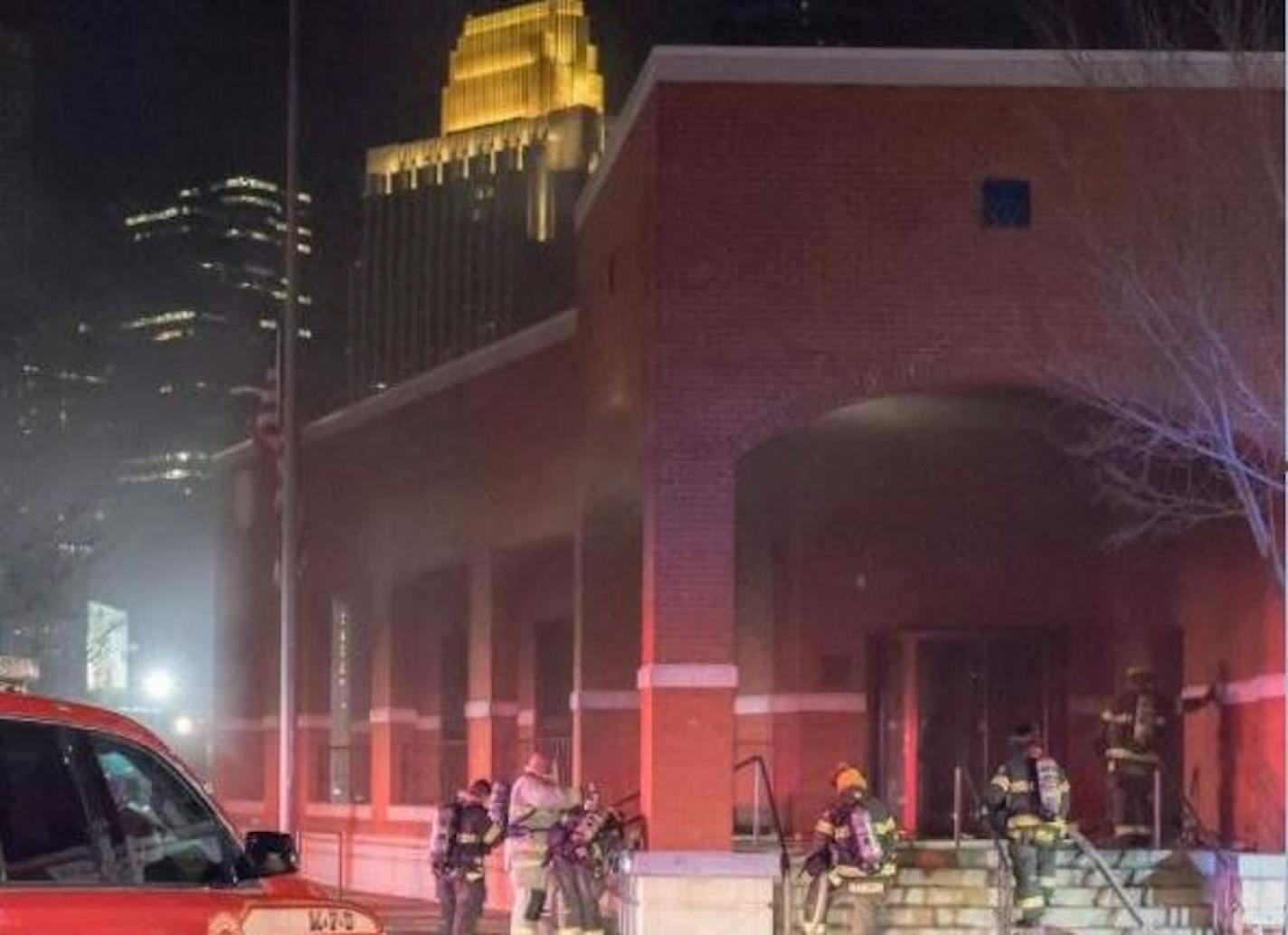 A small fire broke out late Saturday at this downtown Minneapolis post office.