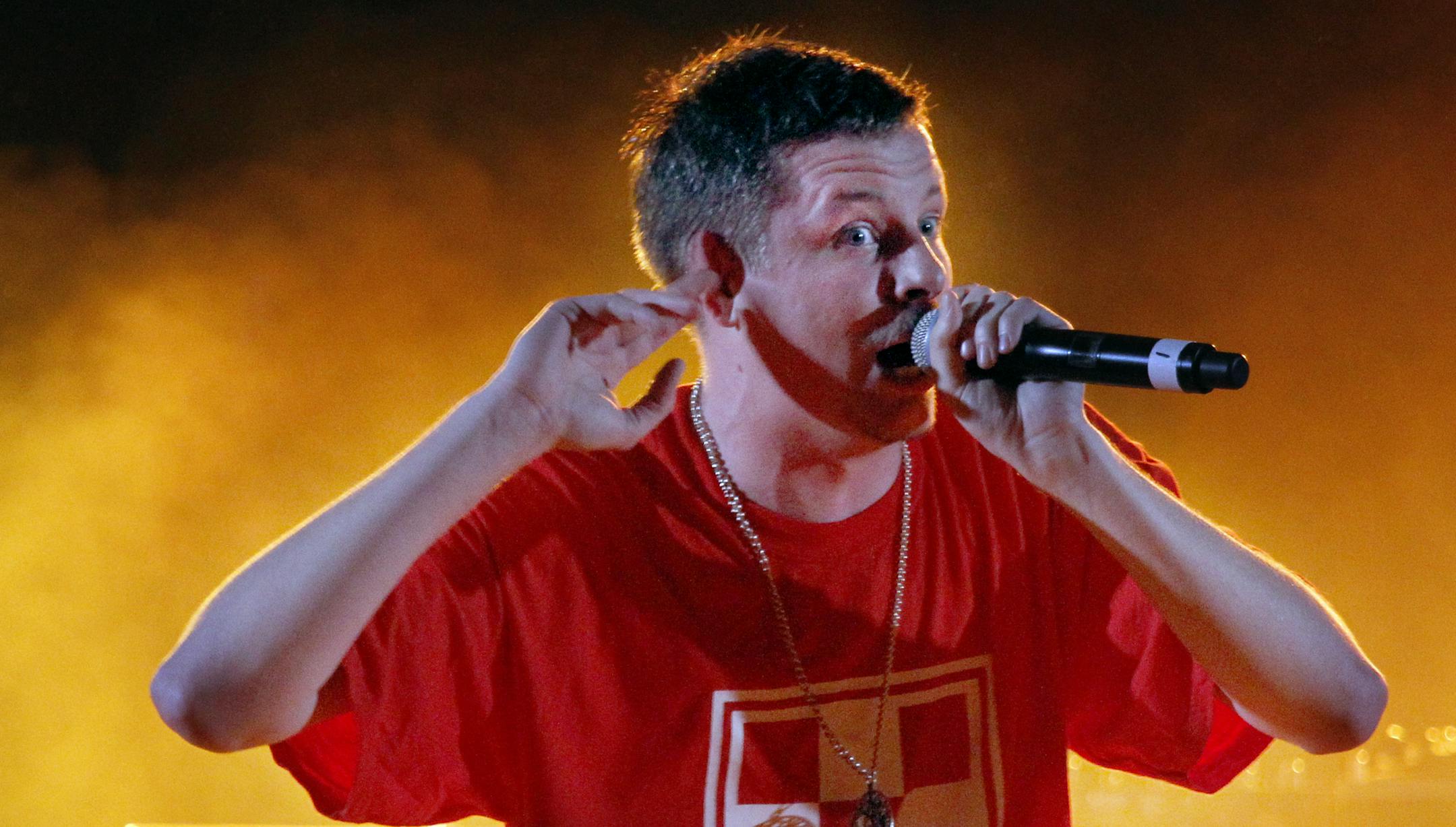 Prof, warmed up the crowd for Atmosphere at the Minnesota State University, Mankato, last Feburary. [ Assignments #20016650A_ Feb 22, 2011_ SLUG: prof0819_ (CQ) Prof his website